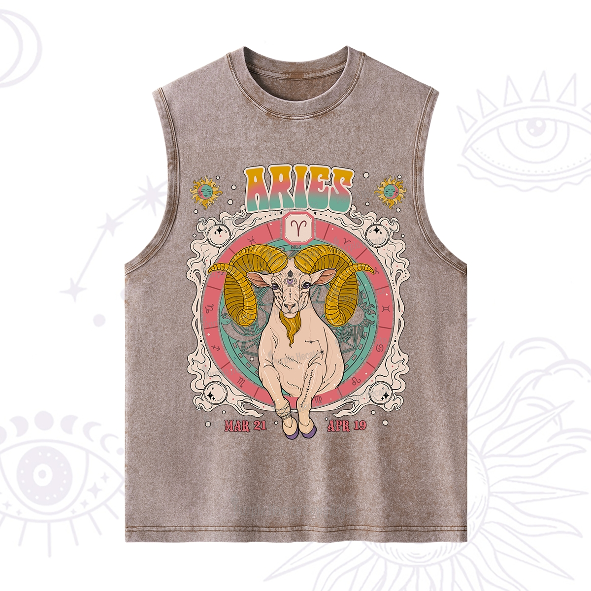 Purplehecate Aries Cosmic Zodiac Washed Tank