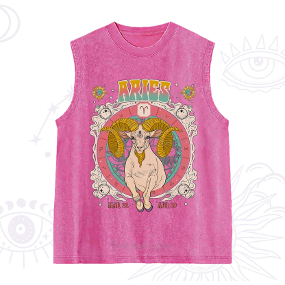 Purplehecate Aries Cosmic Zodiac Washed Tank
