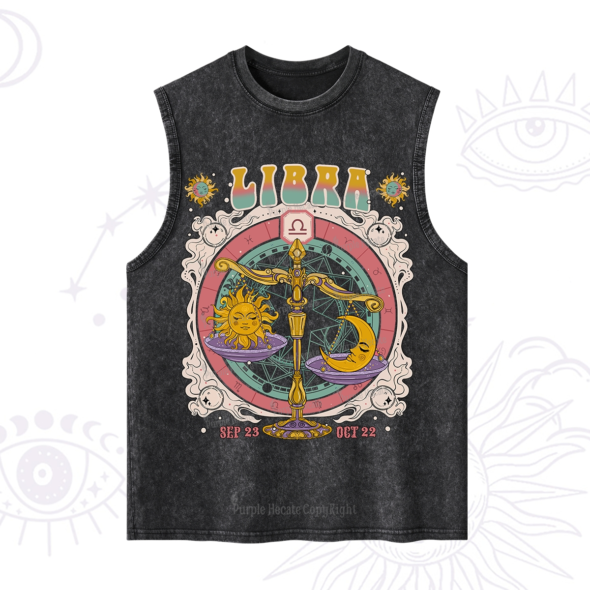 Purplehecate Libra Cosmic Zodiac Washed Tank