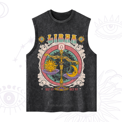 Purplehecate Libra Cosmic Zodiac Washed Tank
