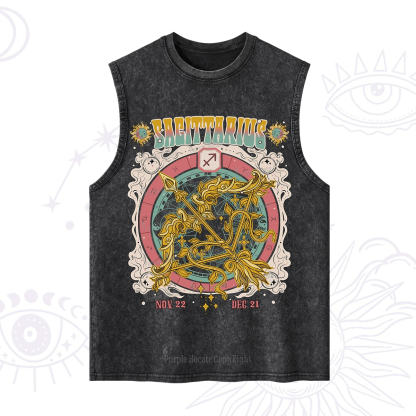 Purplehecate Sagittarius Cosmic Zodiac Washed Tank