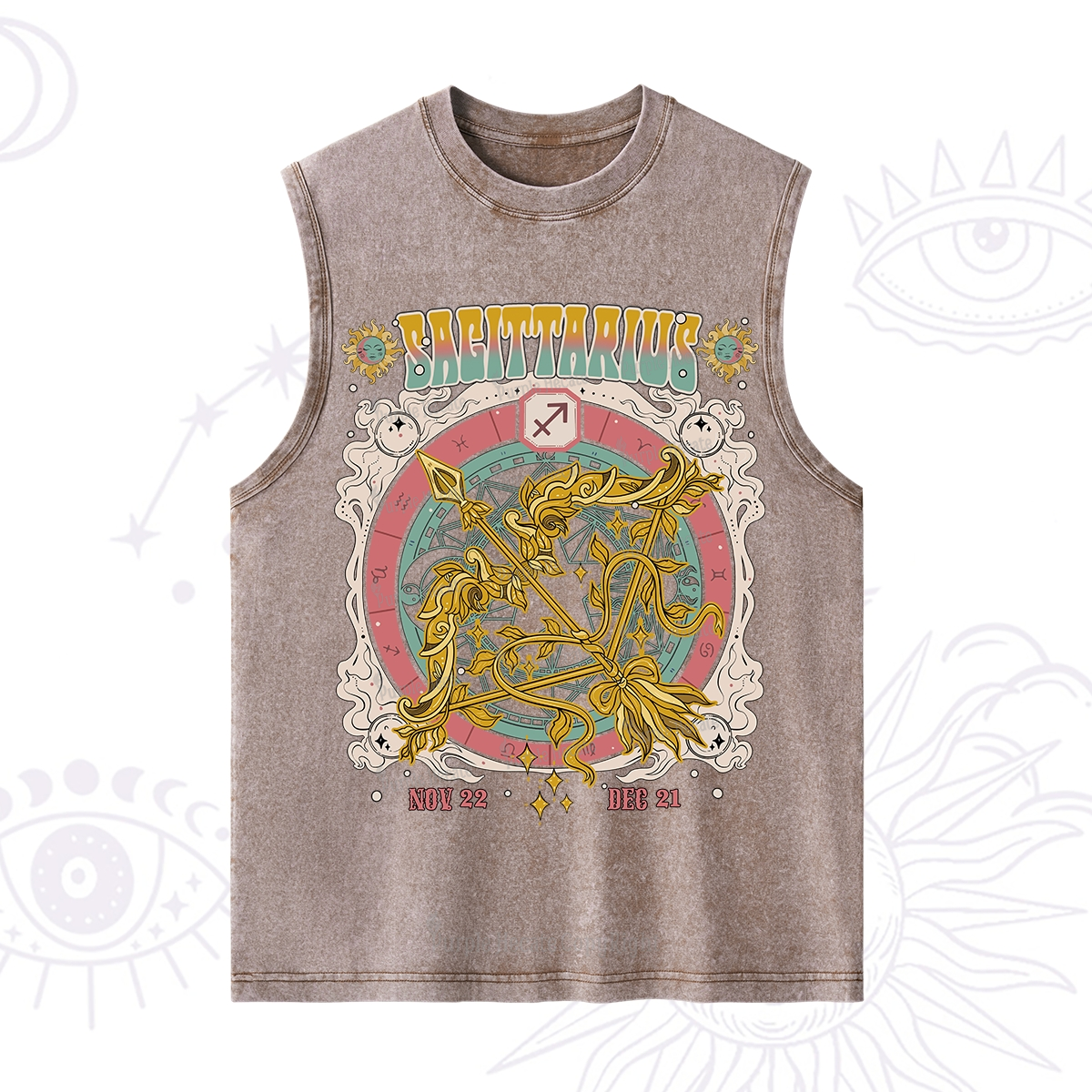 Purplehecate Sagittarius Cosmic Zodiac Washed Tank