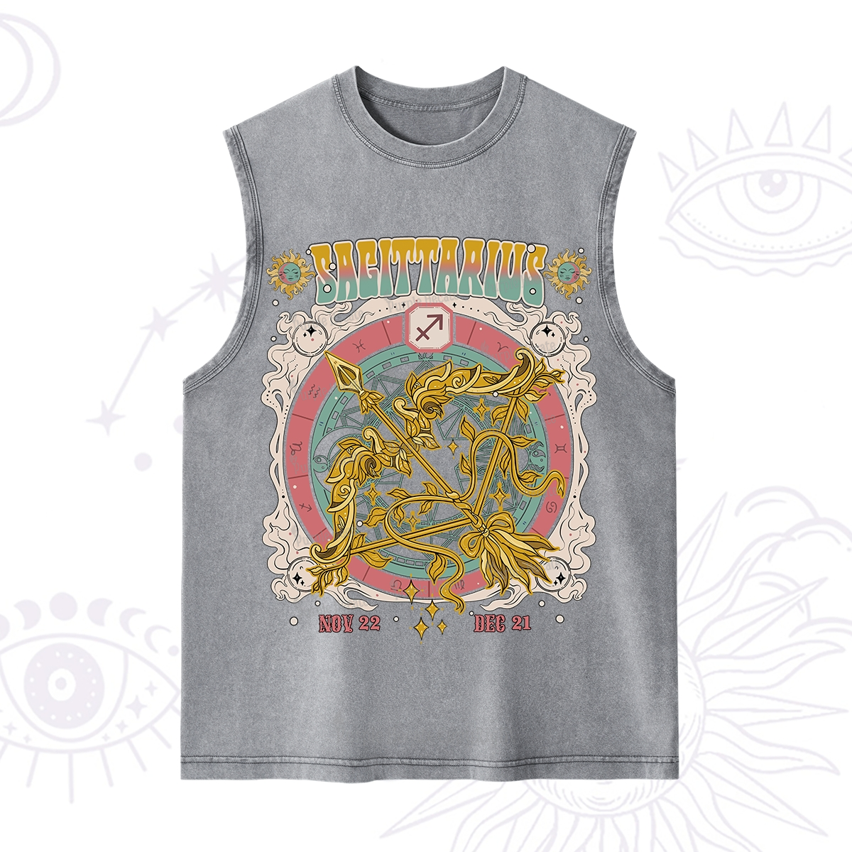 Purplehecate Sagittarius Cosmic Zodiac Washed Tank