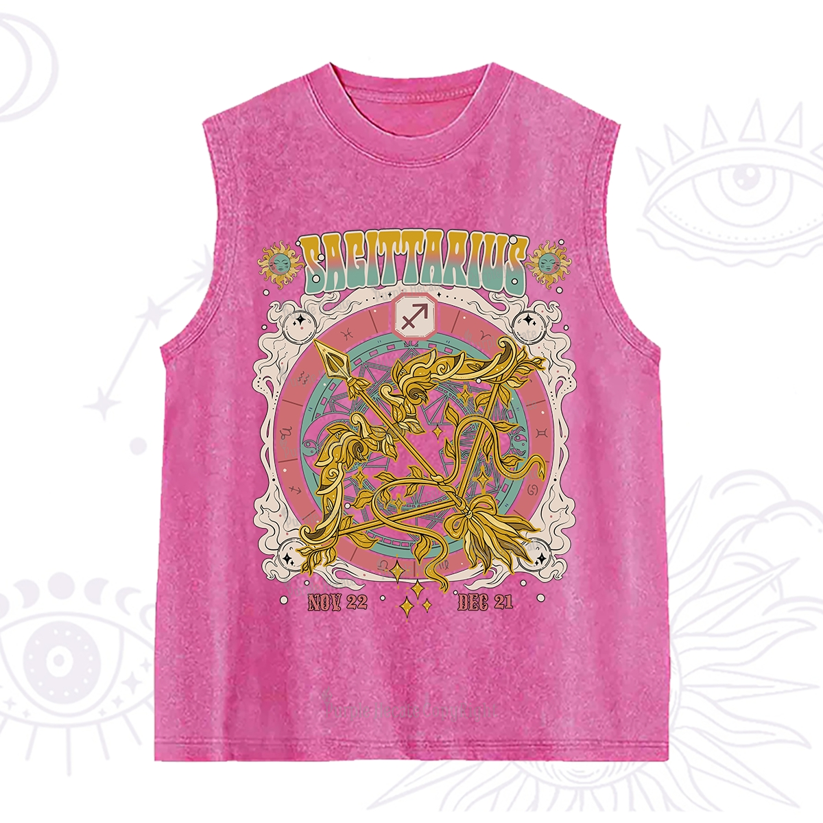 Purplehecate Sagittarius Cosmic Zodiac Washed Tank