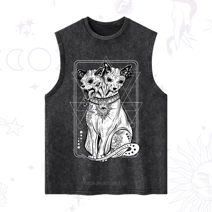 Purplehecate The Cat Goddess Bastet Washed Tank