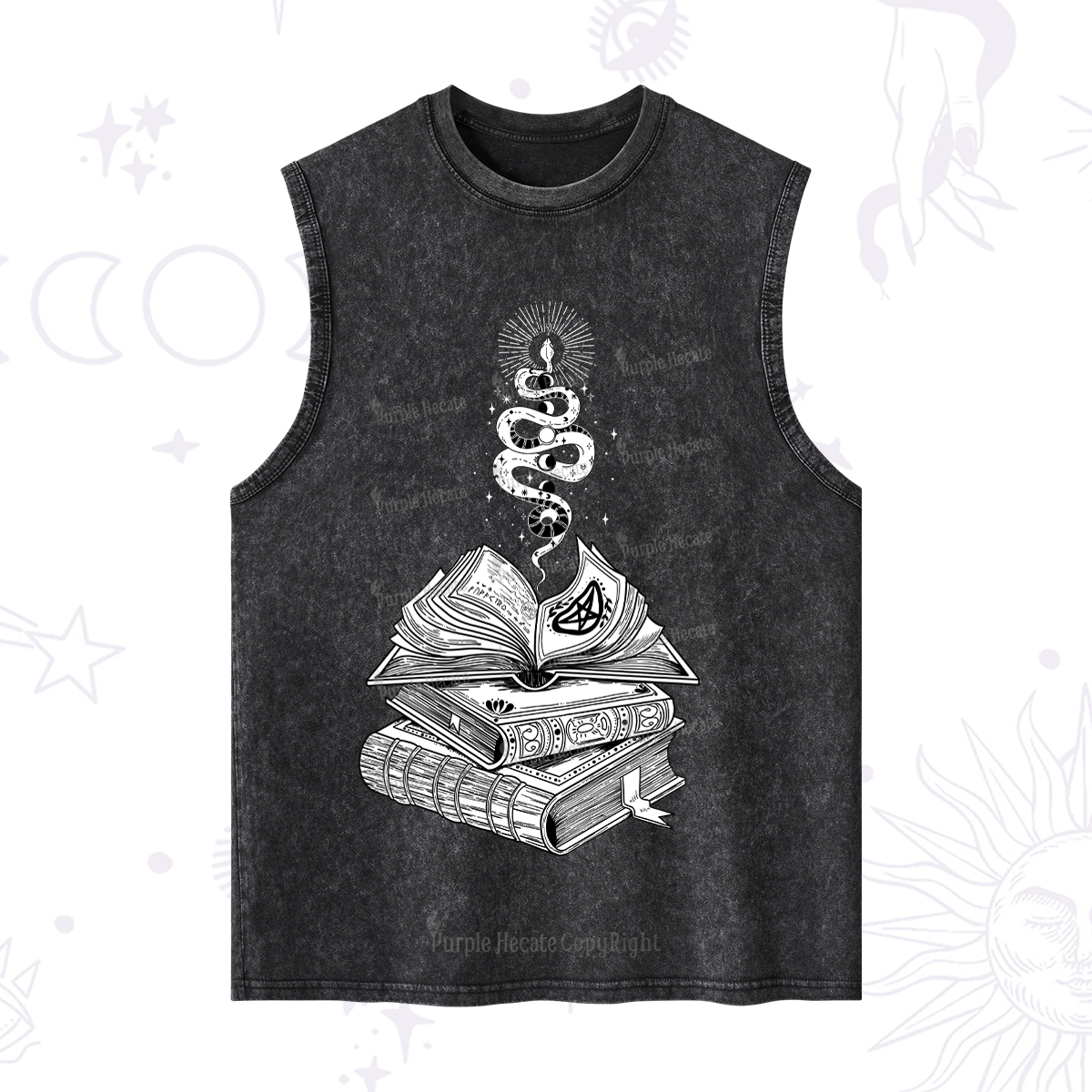 Purplehecate Spellbook And Guardian Serpent Washed Tank
