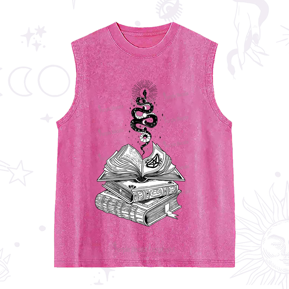 Purplehecate Spellbook And Guardian Serpent Washed Tank
