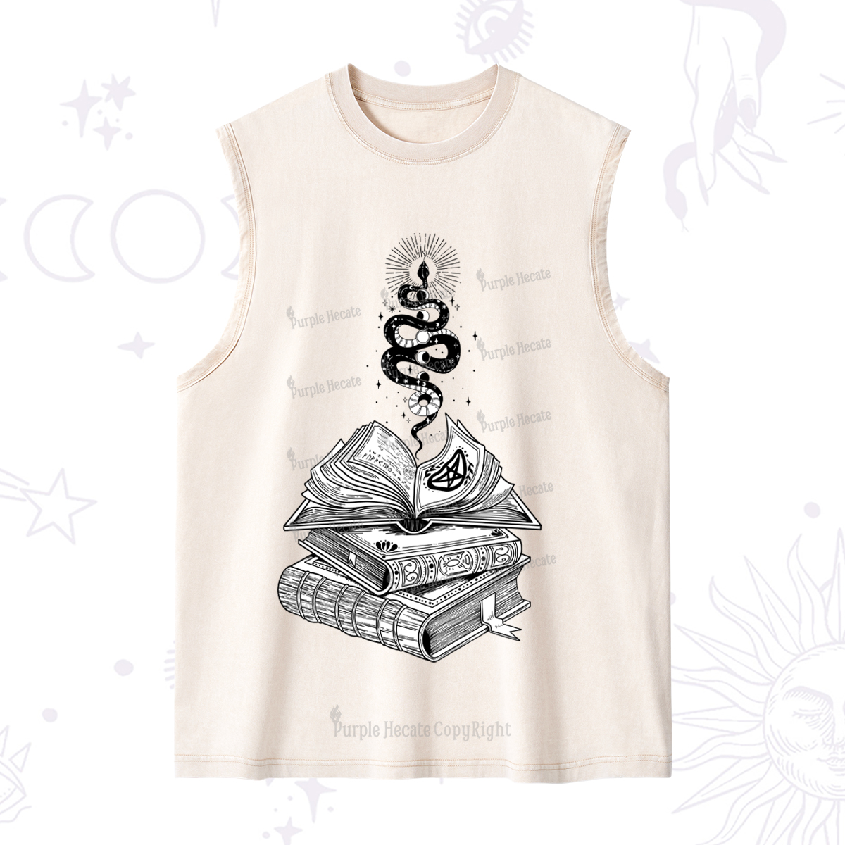 Purplehecate Spellbook And Guardian Serpent Washed Tank
