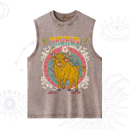 Purplehecate Taurus Cosmic Zodiac  Washed Tank