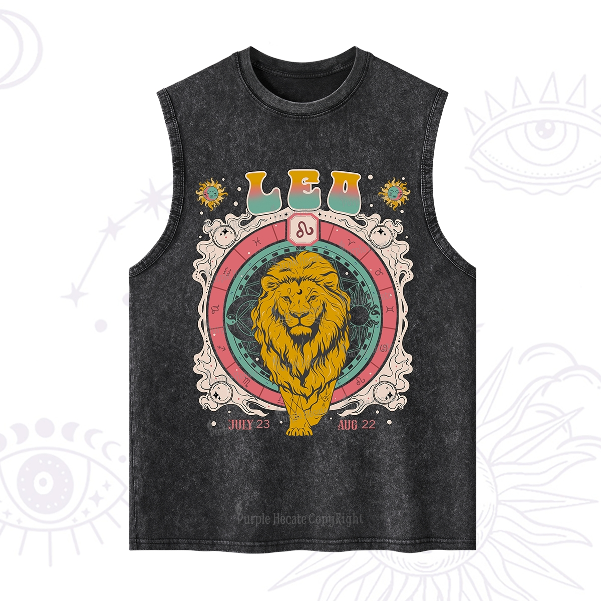 Purplehecate Leo Cosmic Zodiac Washed Tank