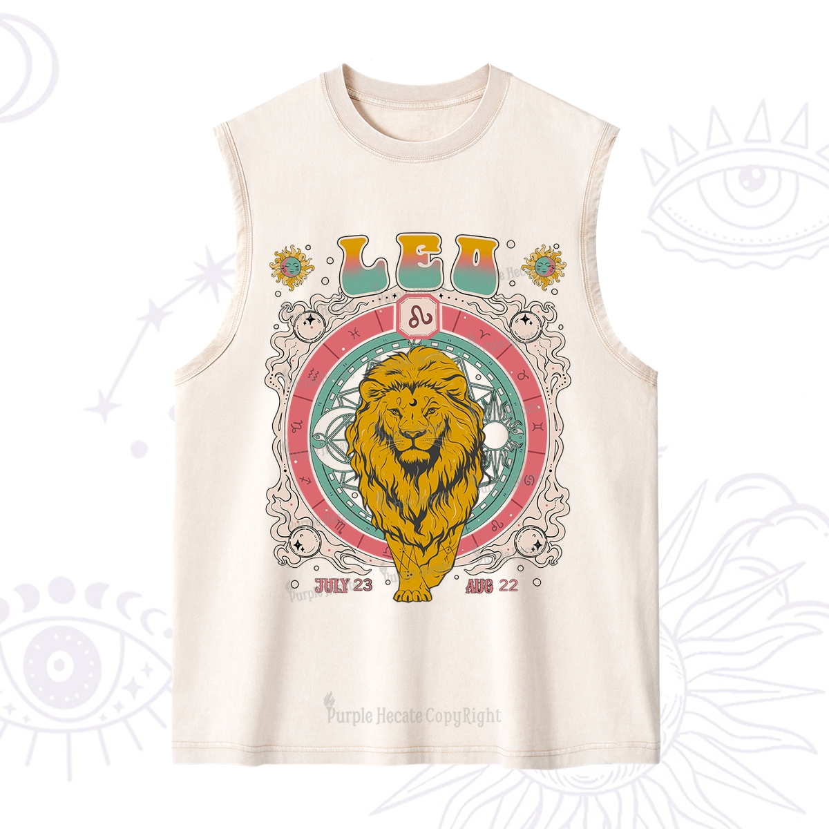 Purplehecate Leo Cosmic Zodiac Washed Tank