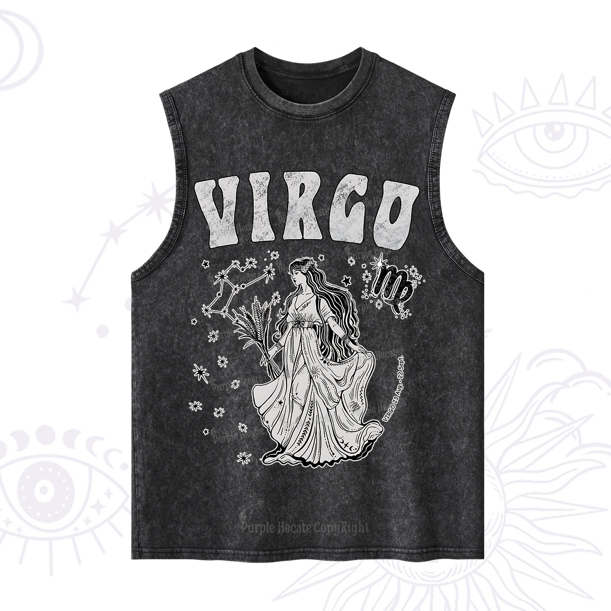Purplehecate Virgo Starshine Zodiac Washed Tank