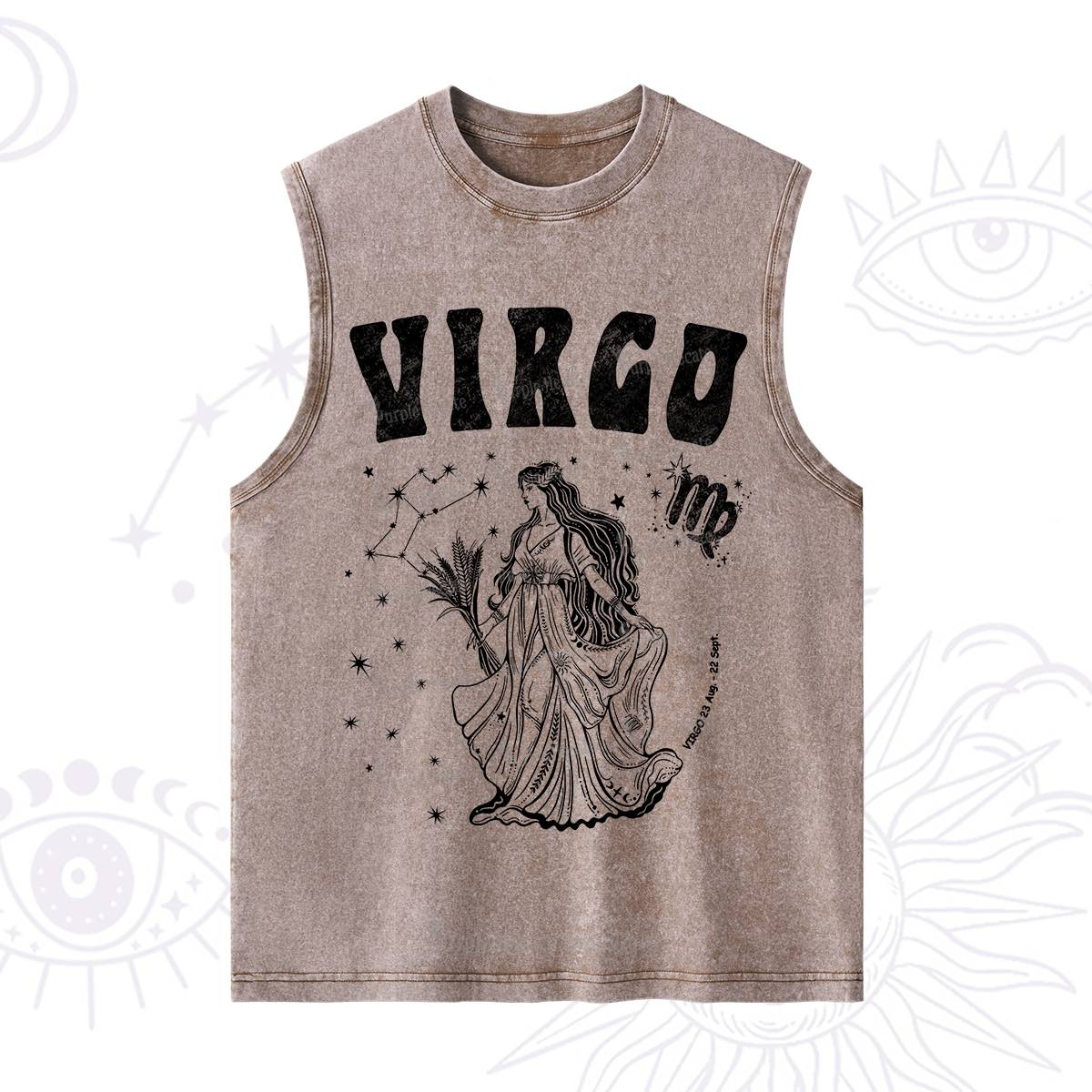 Purplehecate Virgo Starshine Zodiac Washed Tank
