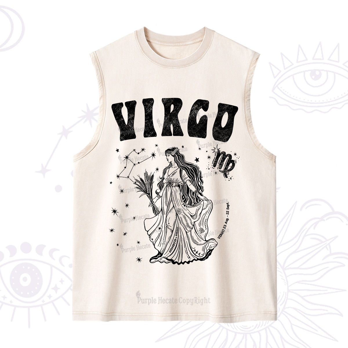 Purplehecate Virgo Starshine Zodiac Washed Tank