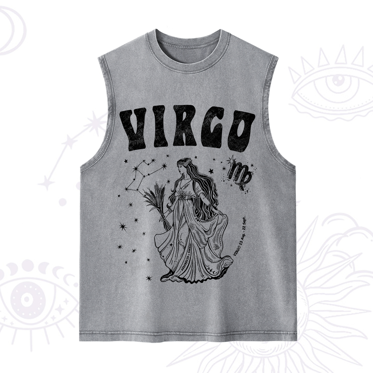 Purplehecate Virgo Starshine Zodiac Washed Tank