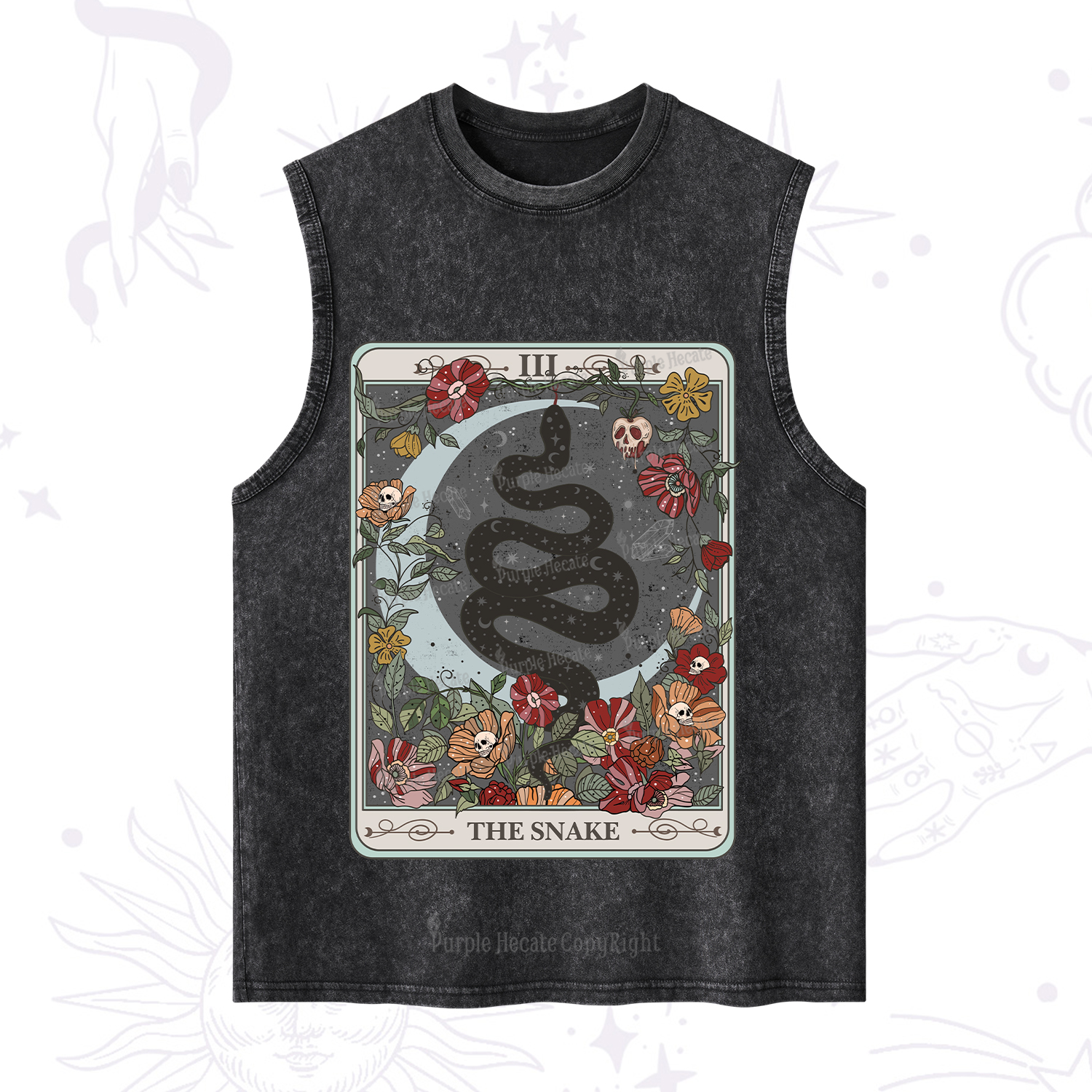 Purplehecate The Snake Tarot Washed Tank