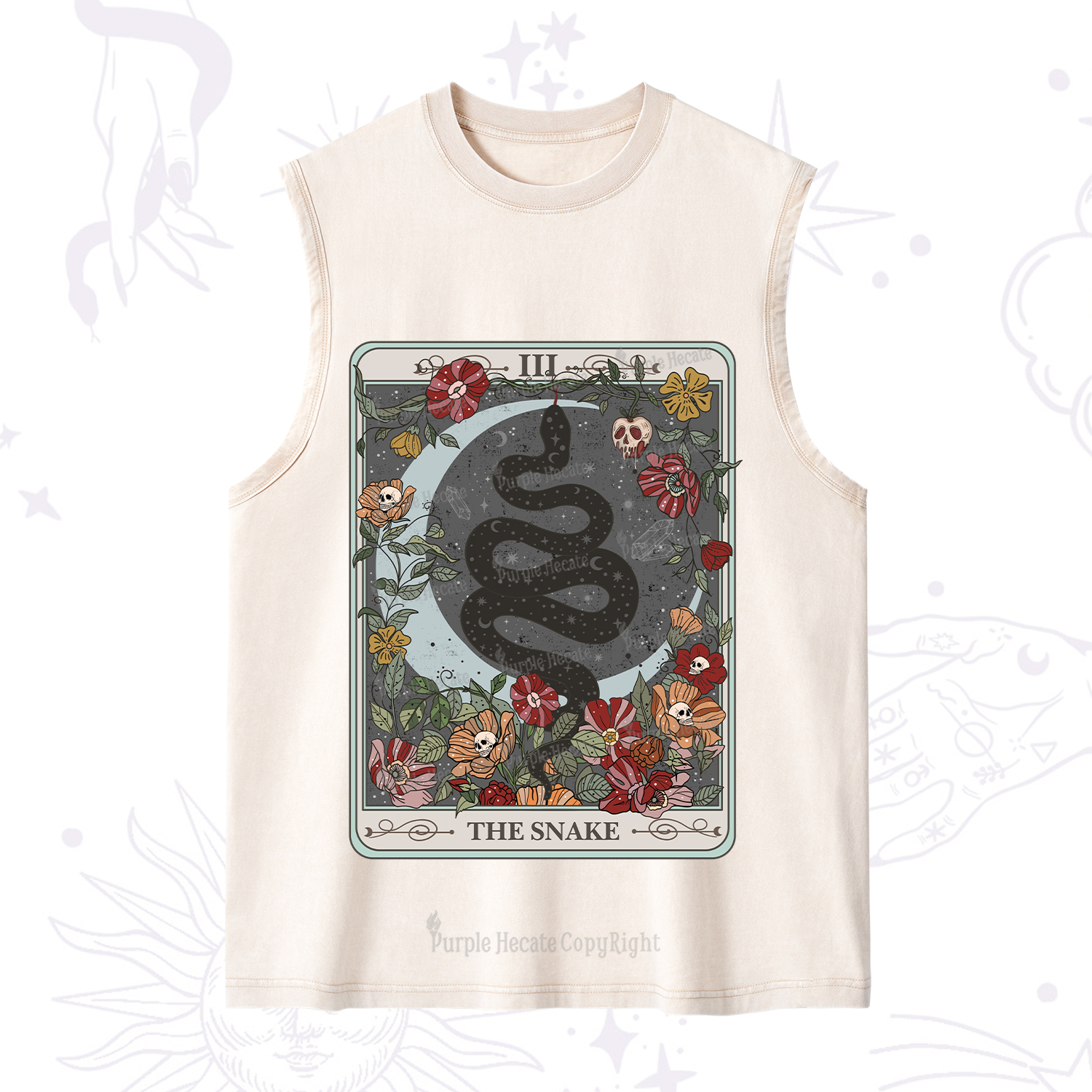 Purplehecate The Snake Tarot Washed Tank