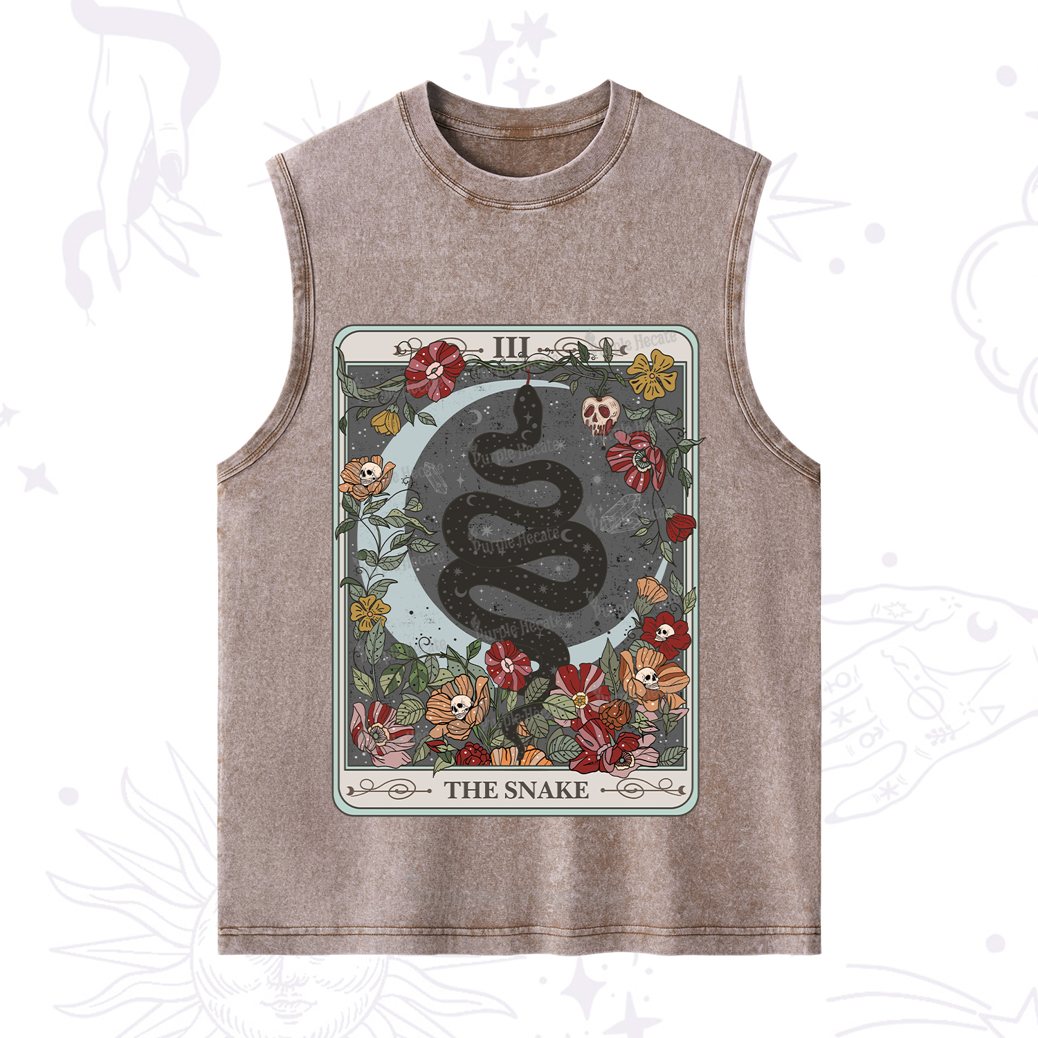 Purplehecate The Snake Tarot Washed Tank