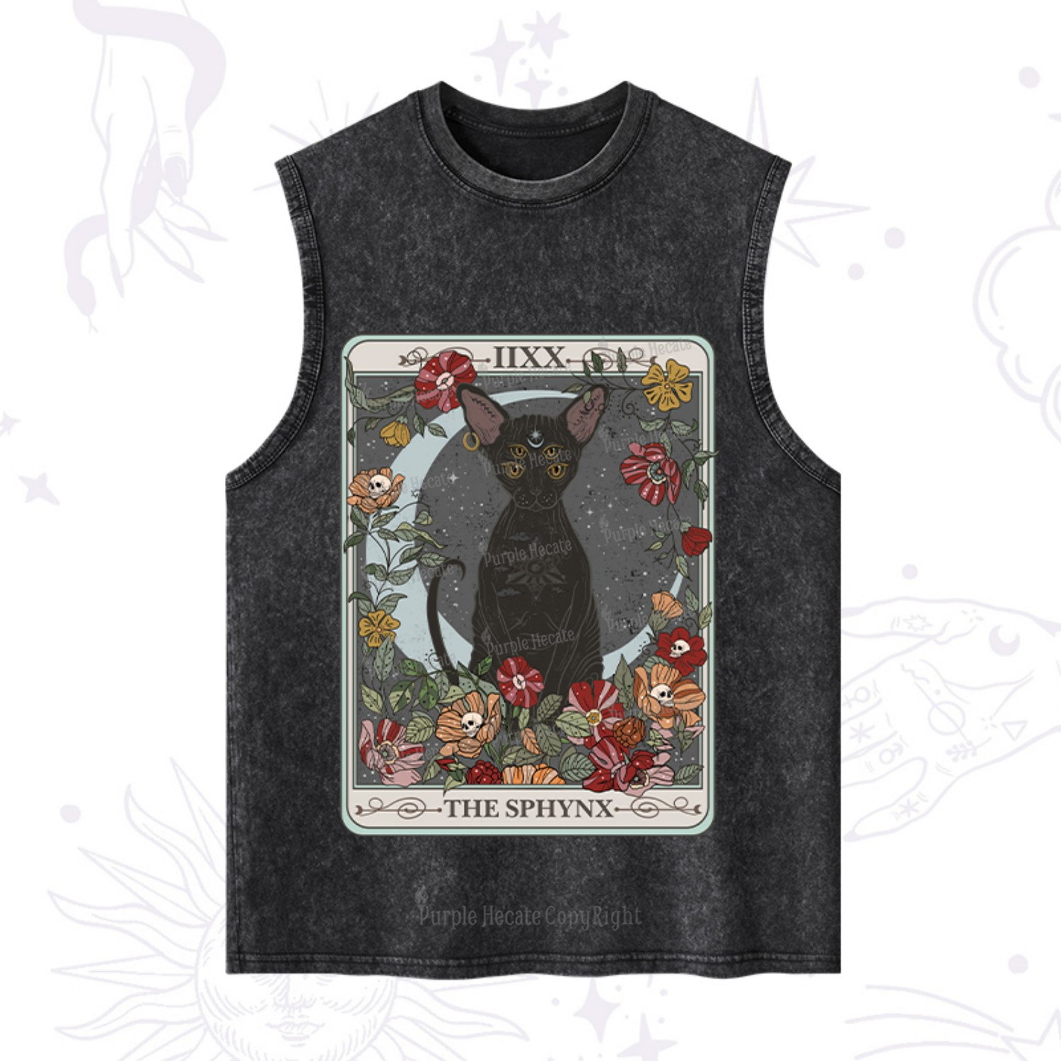 Purplehecate The Sphynx Tarot Washed Tank