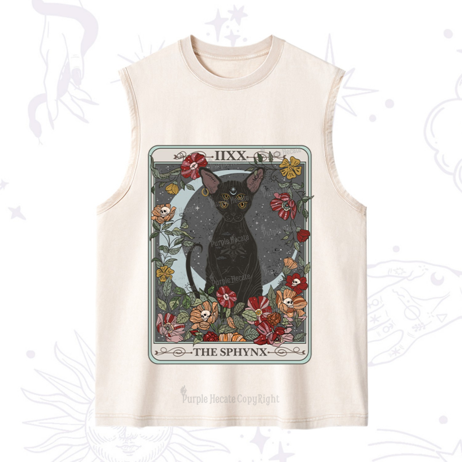 Purplehecate The Sphynx Tarot Washed Tank