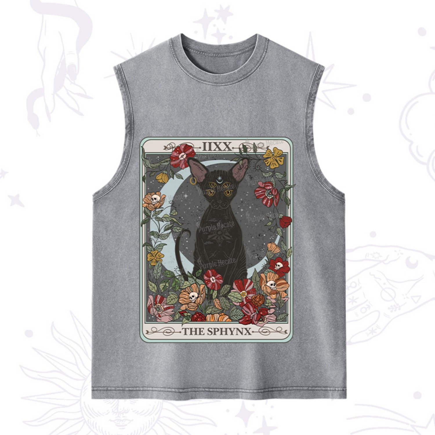 Purplehecate The Sphynx Tarot Washed Tank