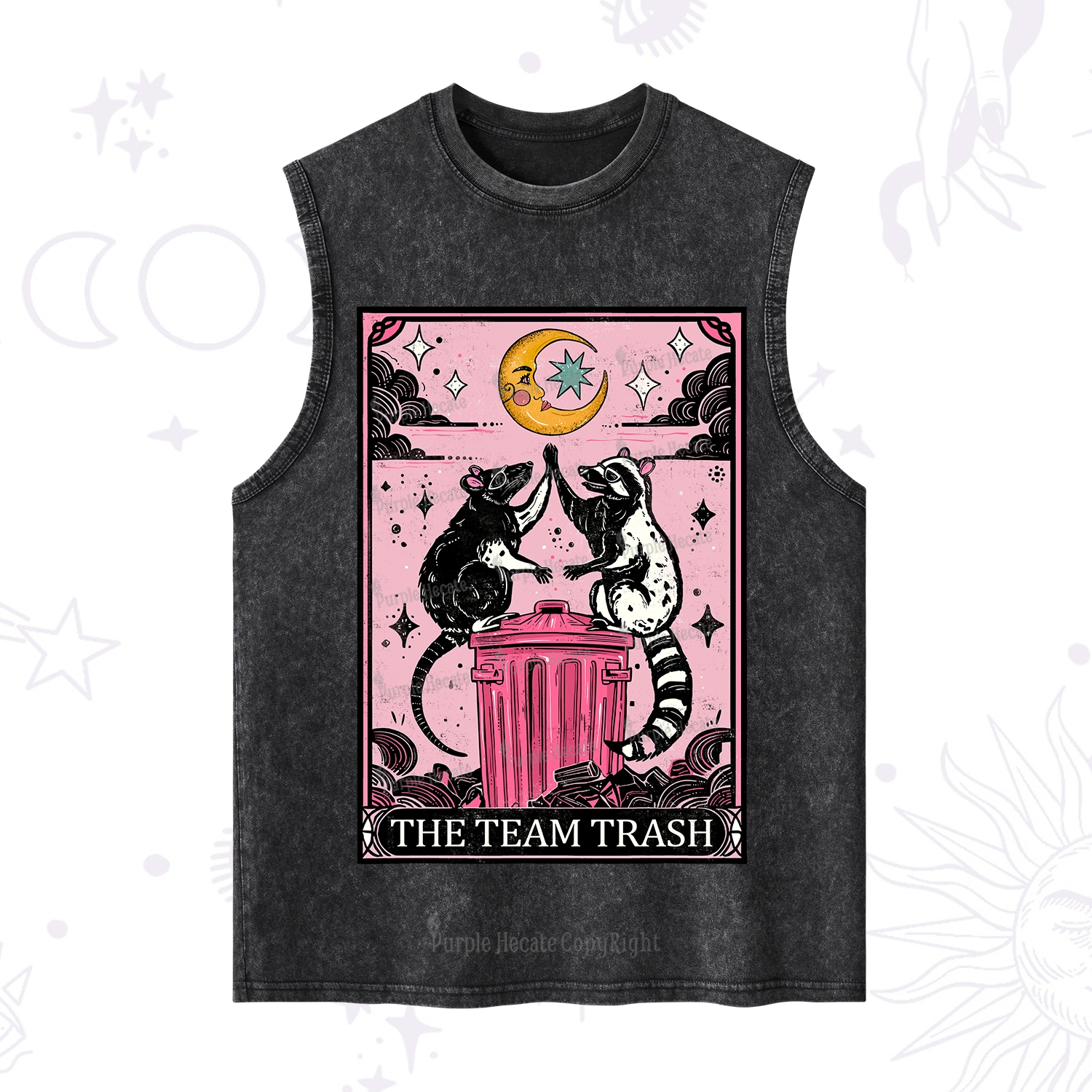 Purplehecate The Team Trash Opossum tarot Washed Tank