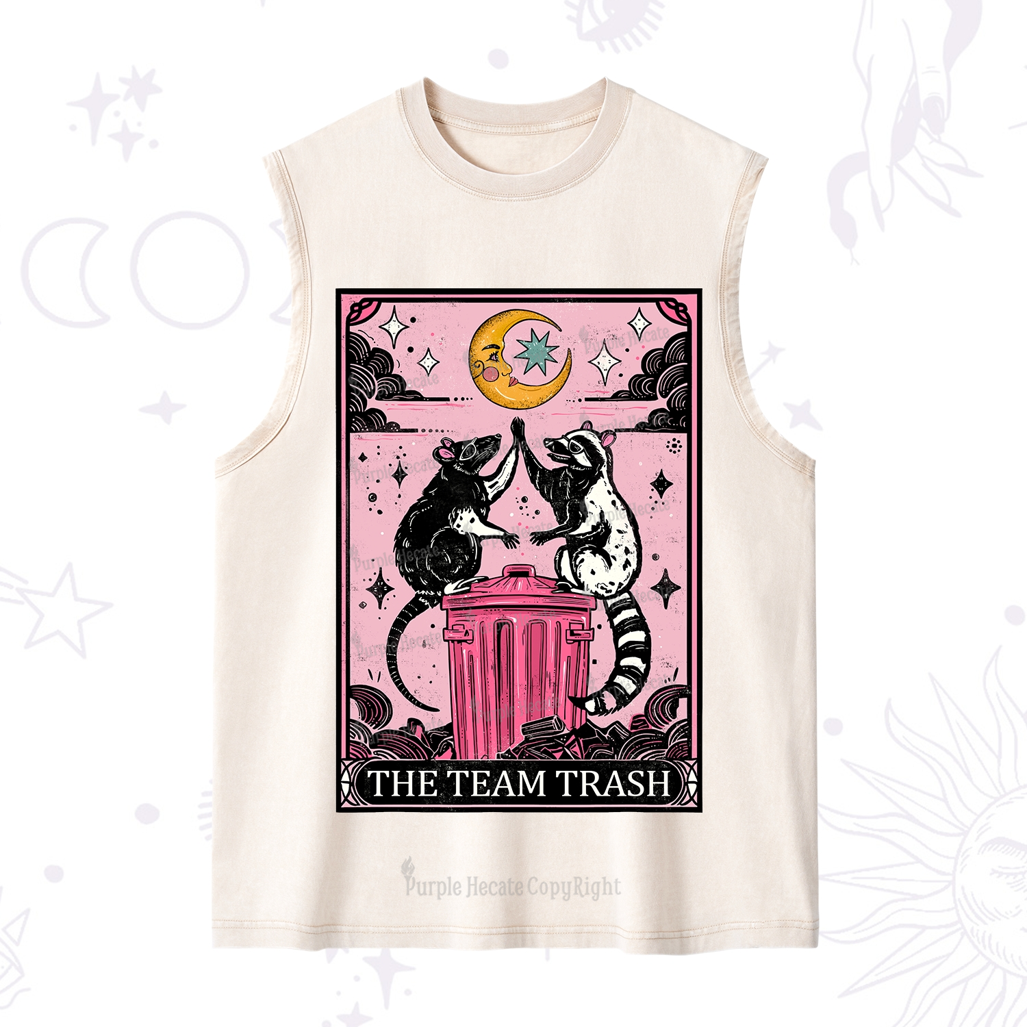 Purplehecate The Team Trash Opossum tarot Washed Tank