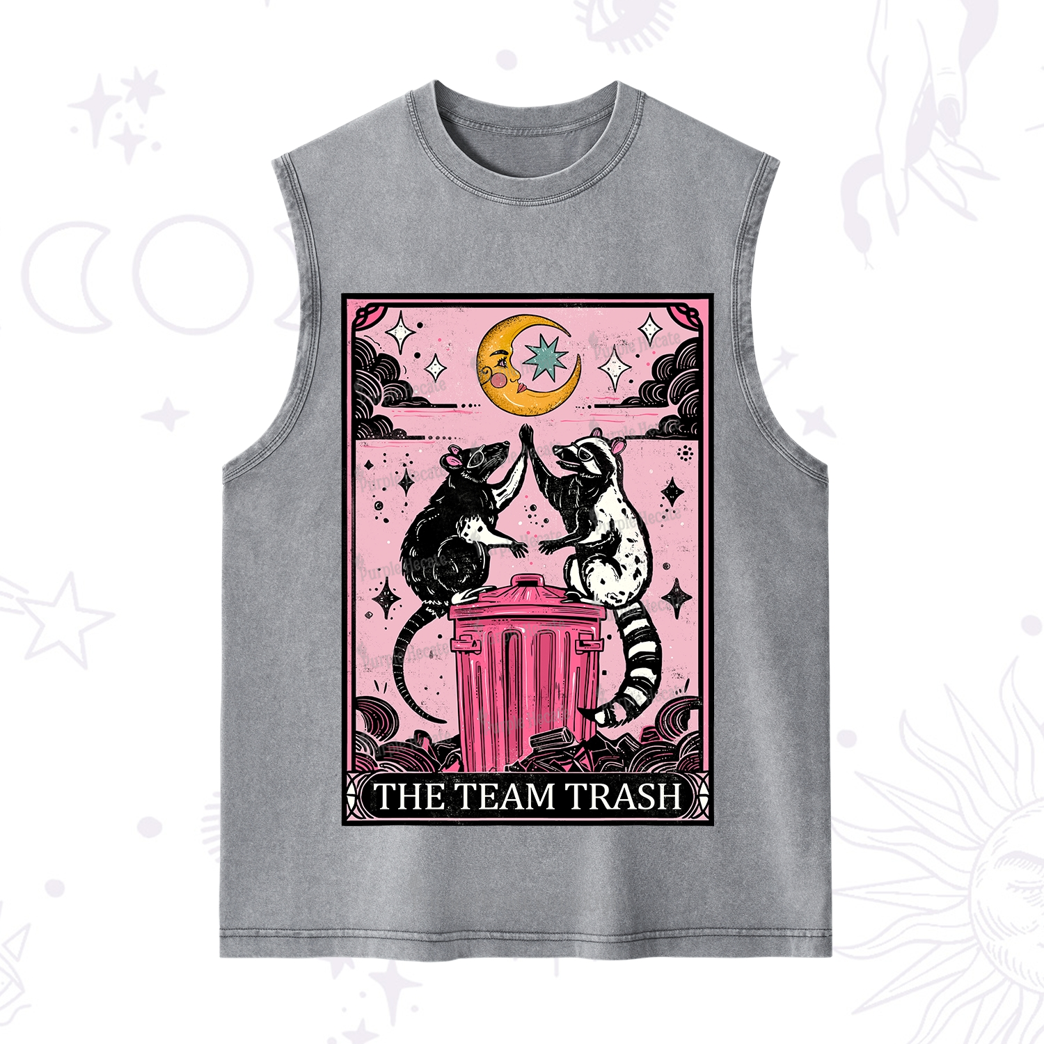 Purplehecate The Team Trash Opossum tarot Washed Tank