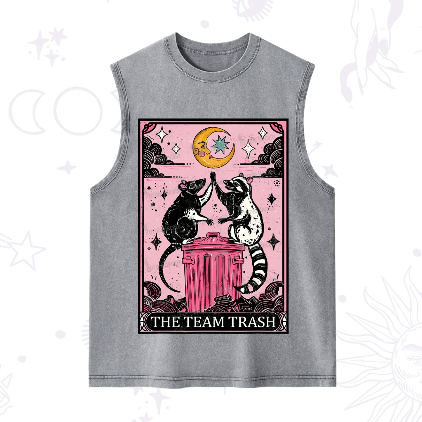 Purplehecate The Team Trash Opossum tarot Washed Tank