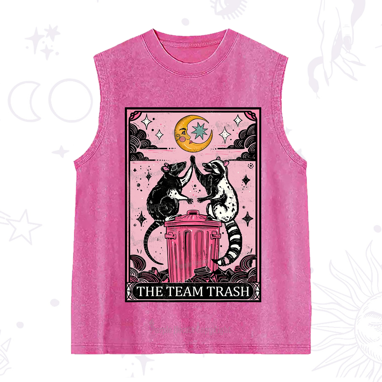 Purplehecate The Team Trash Opossum tarot Washed Tank