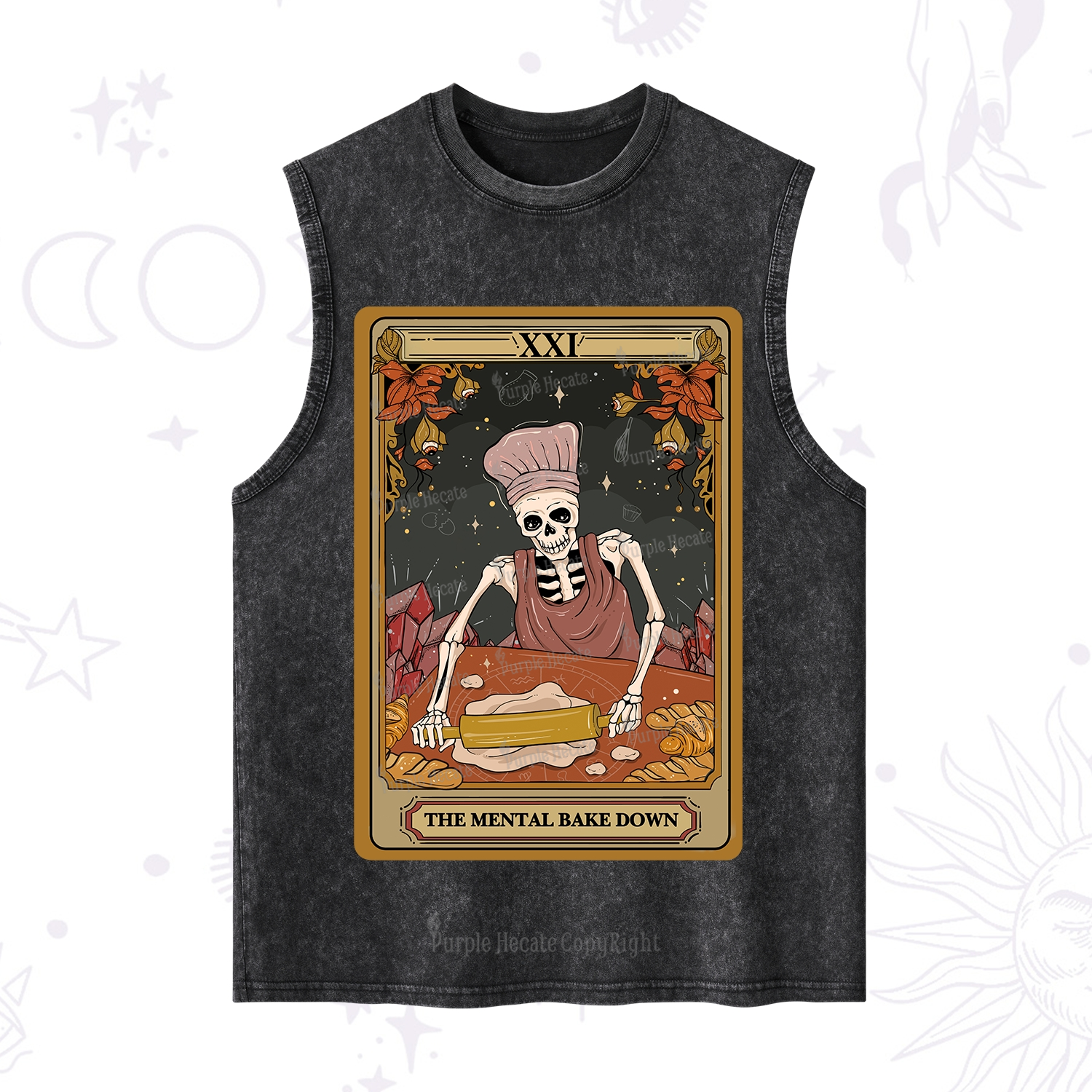 Purplehecate The Mental Bake Down Tarot Washed Tank