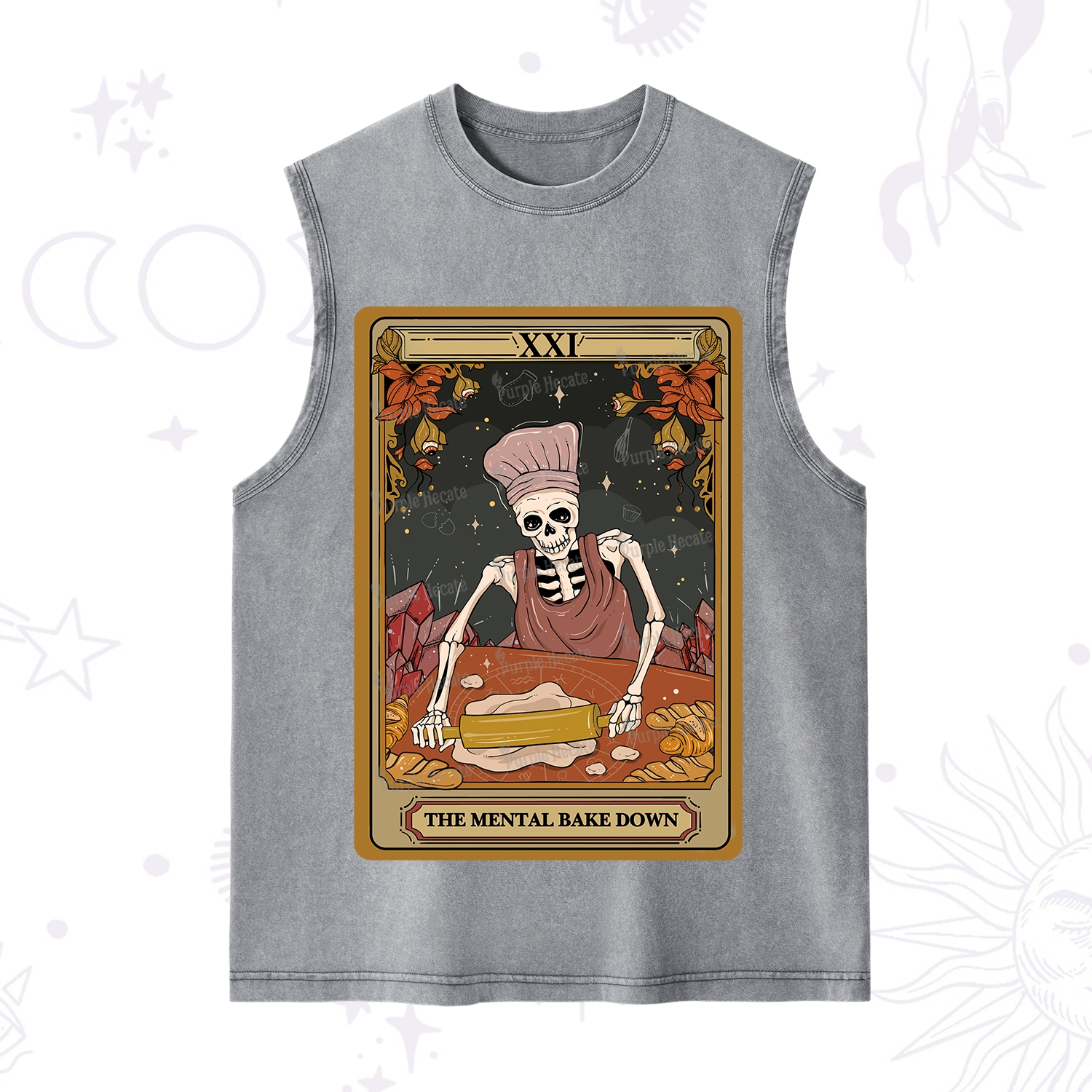 Purplehecate The Mental Bake Down Tarot Washed Tank