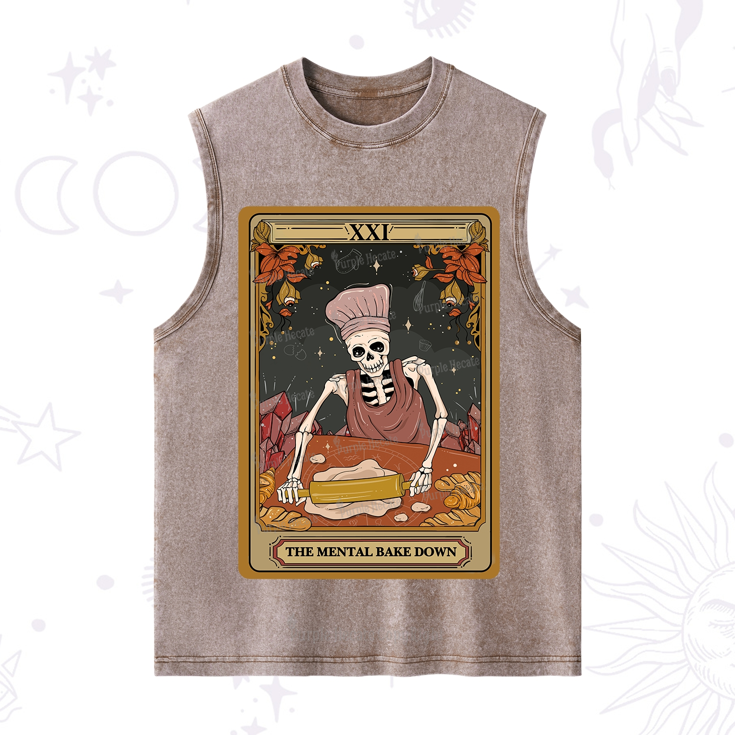 Purplehecate The Mental Bake Down Tarot Washed Tank