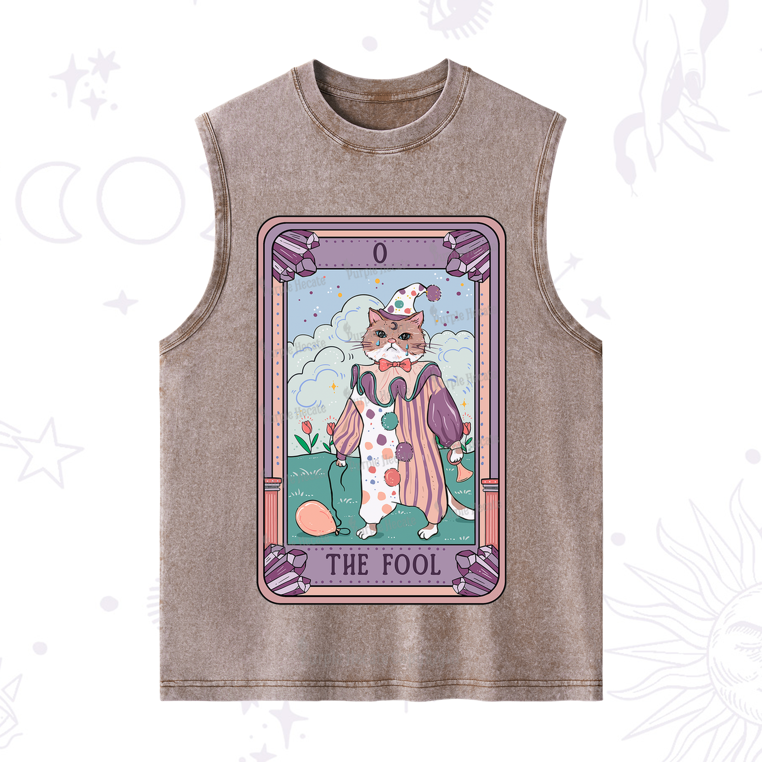 Purplehecate The Fool Tarot Card Washed Tank