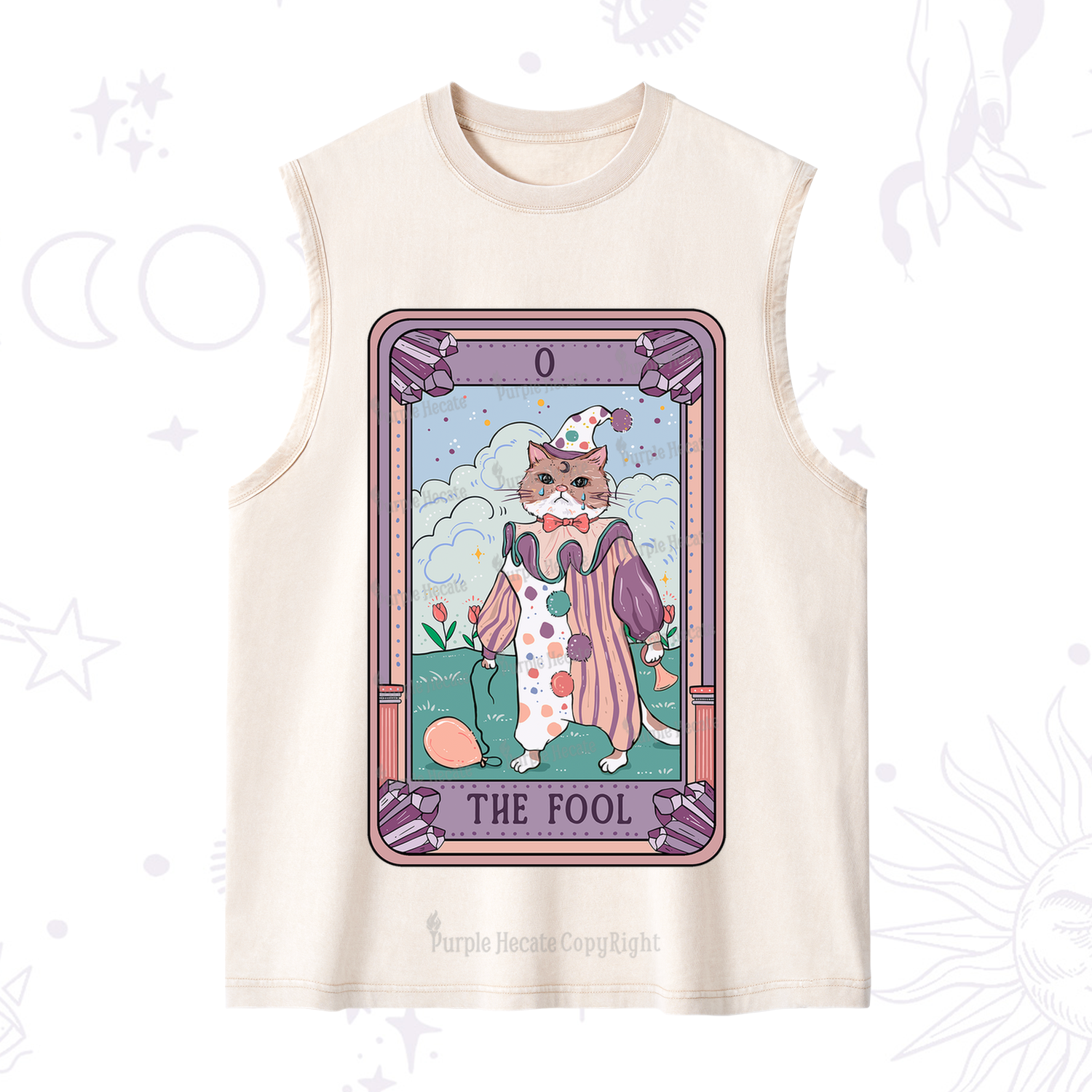 Purplehecate The Fool Tarot Card Washed Tank