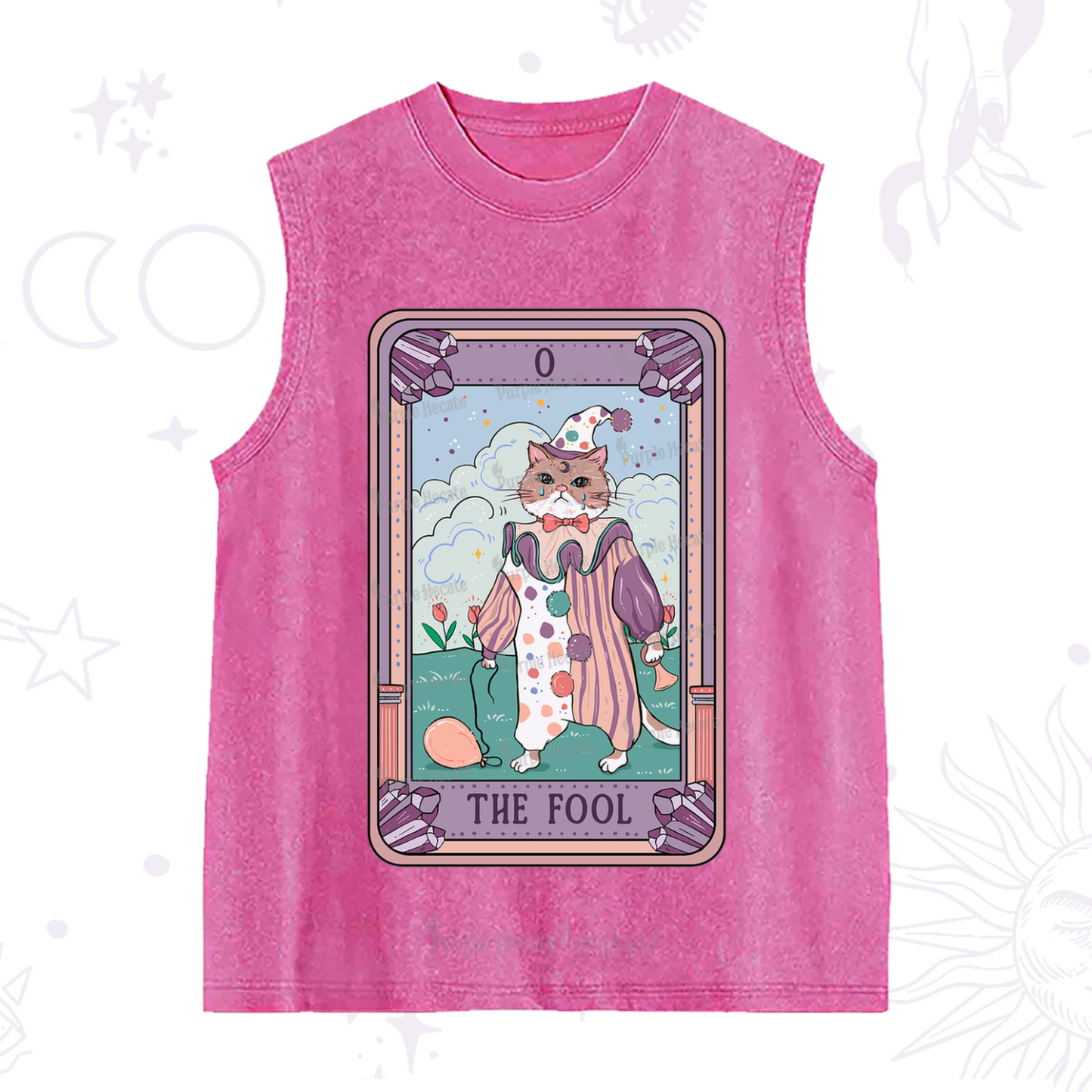 Purplehecate The Fool Tarot Card Washed Tank