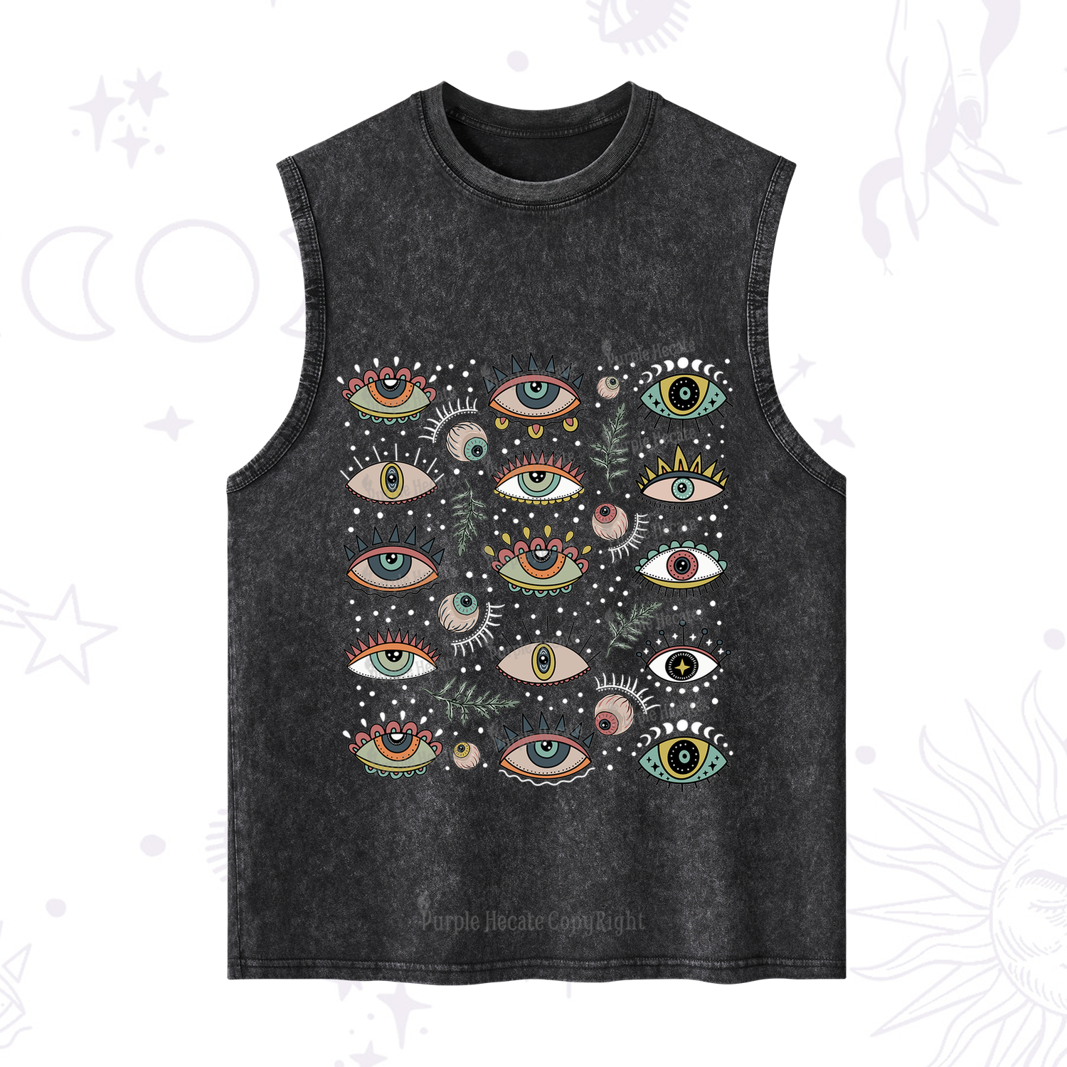 Purplehecate Evil Eye Array Washed Tank