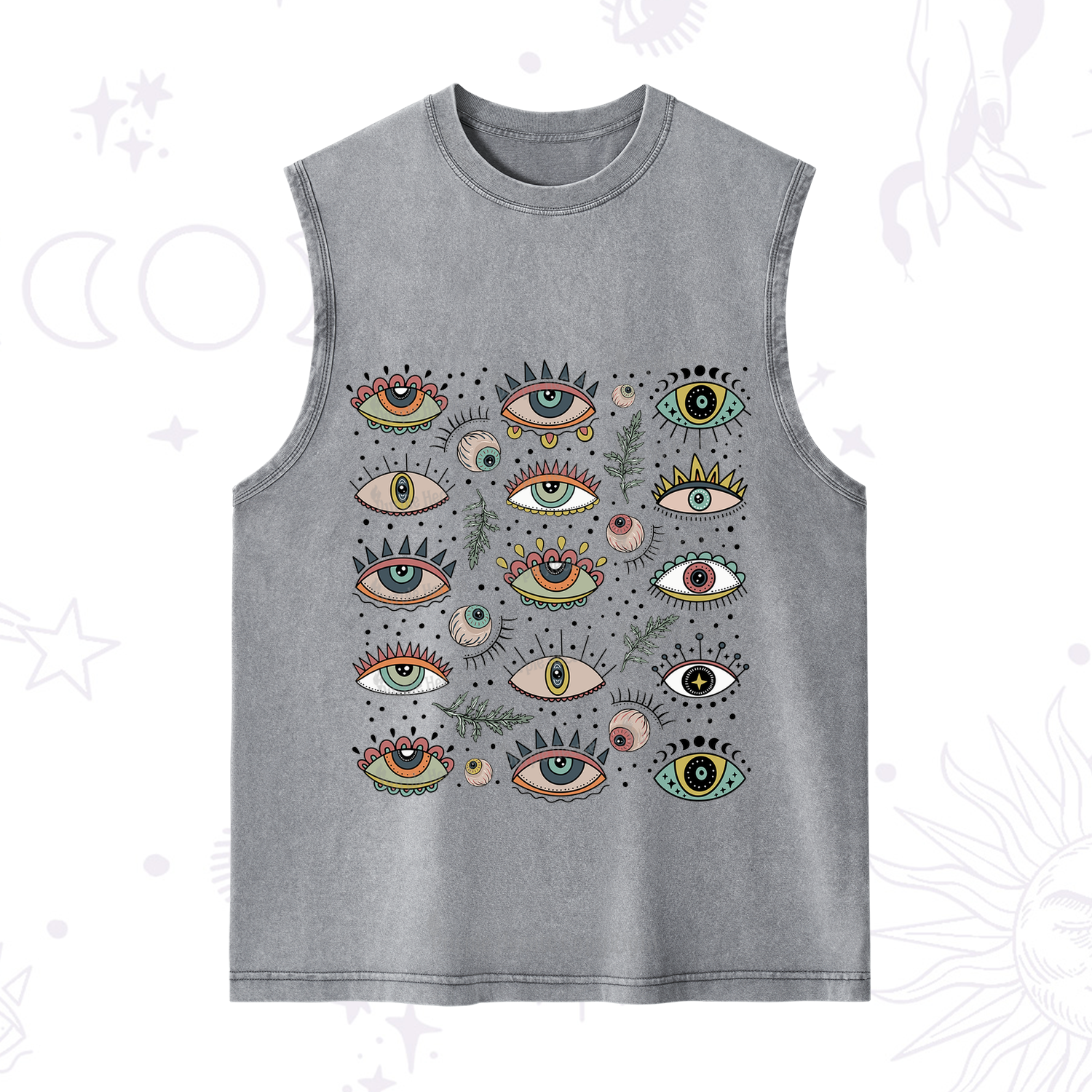 Purplehecate Evil Eye Array Washed Tank