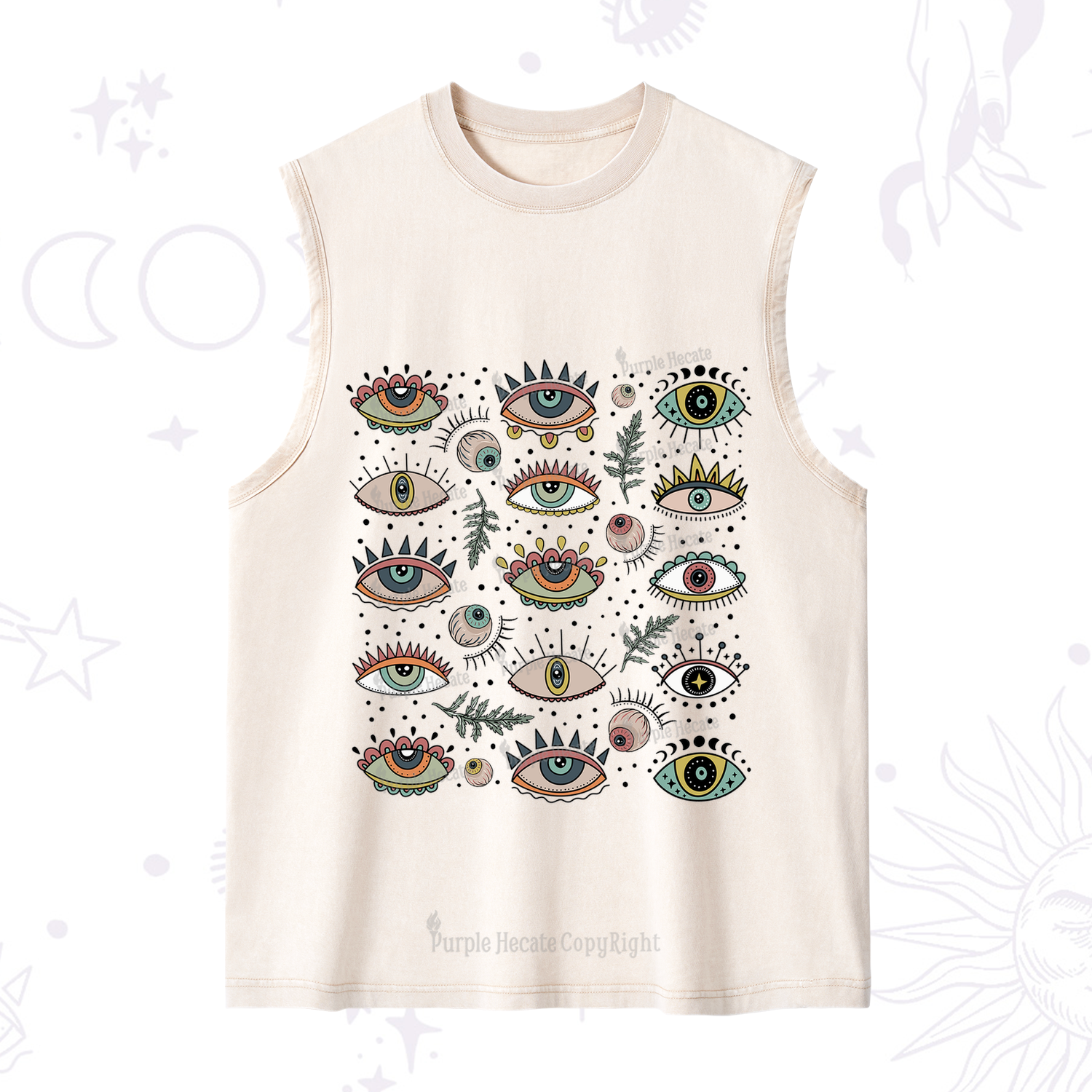 Purplehecate Evil Eye Array Washed Tank