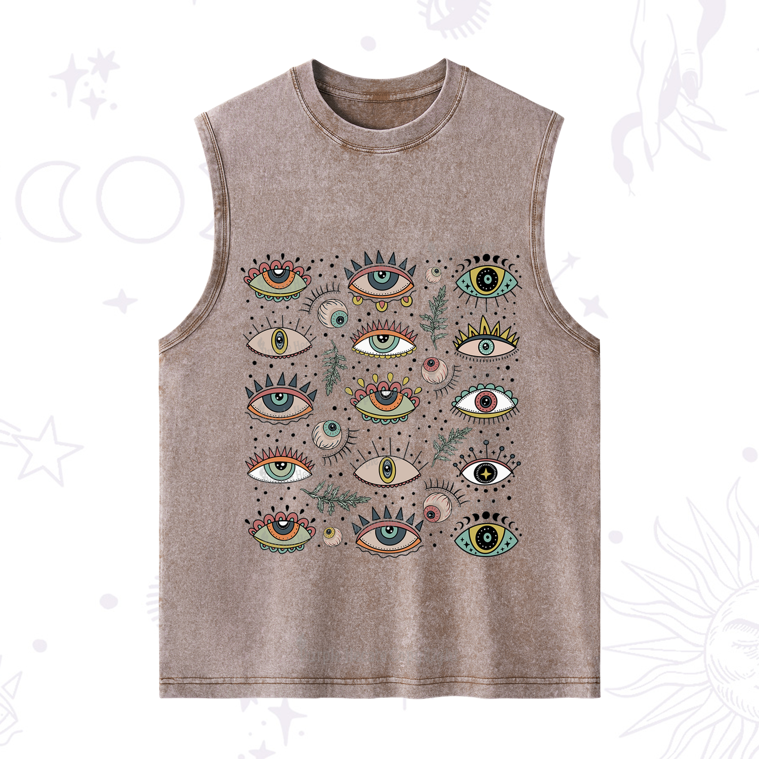 Purplehecate Evil Eye Array Washed Tank
