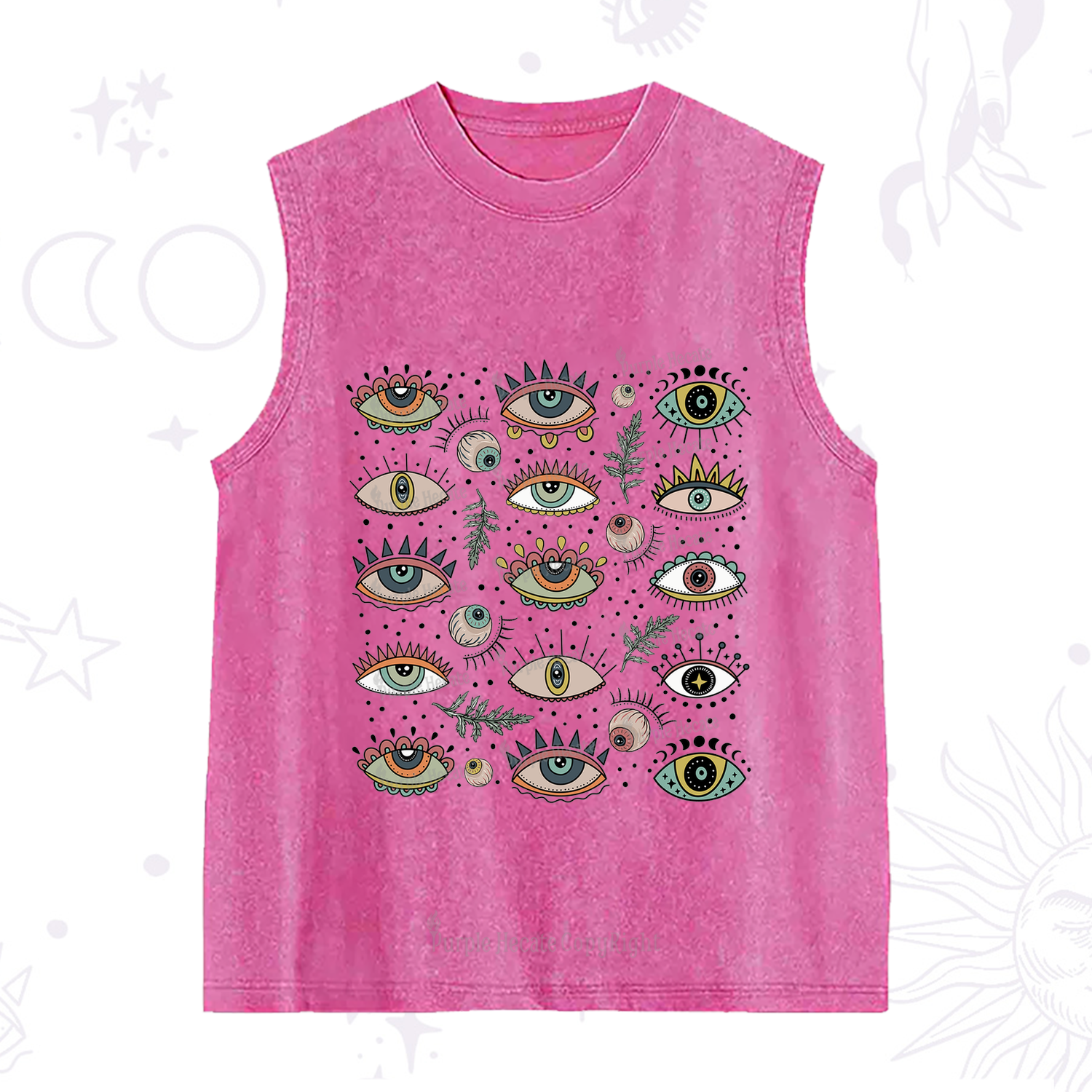 Purplehecate Evil Eye Array Washed Tank