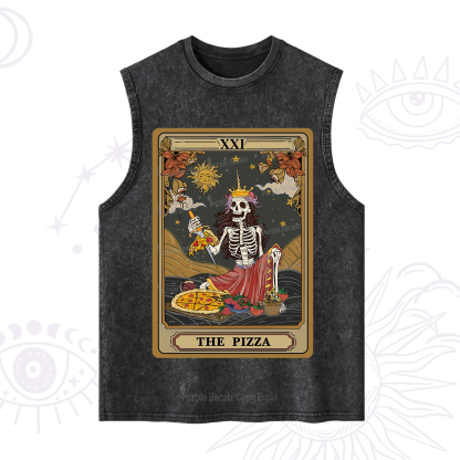 Purplehecate The Pizza Tarot Card Washed Tank