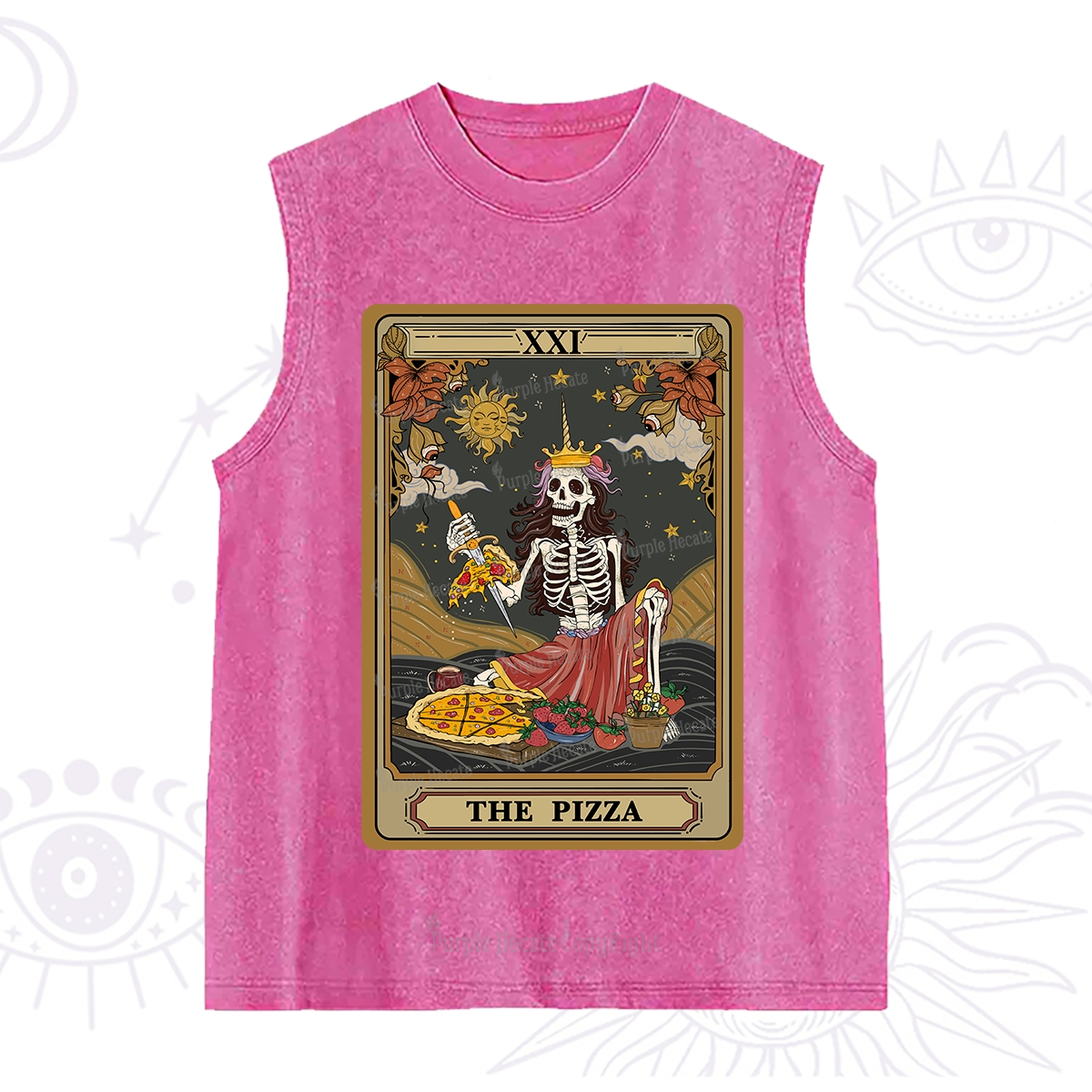 Purplehecate The Pizza Tarot Card Washed Tank