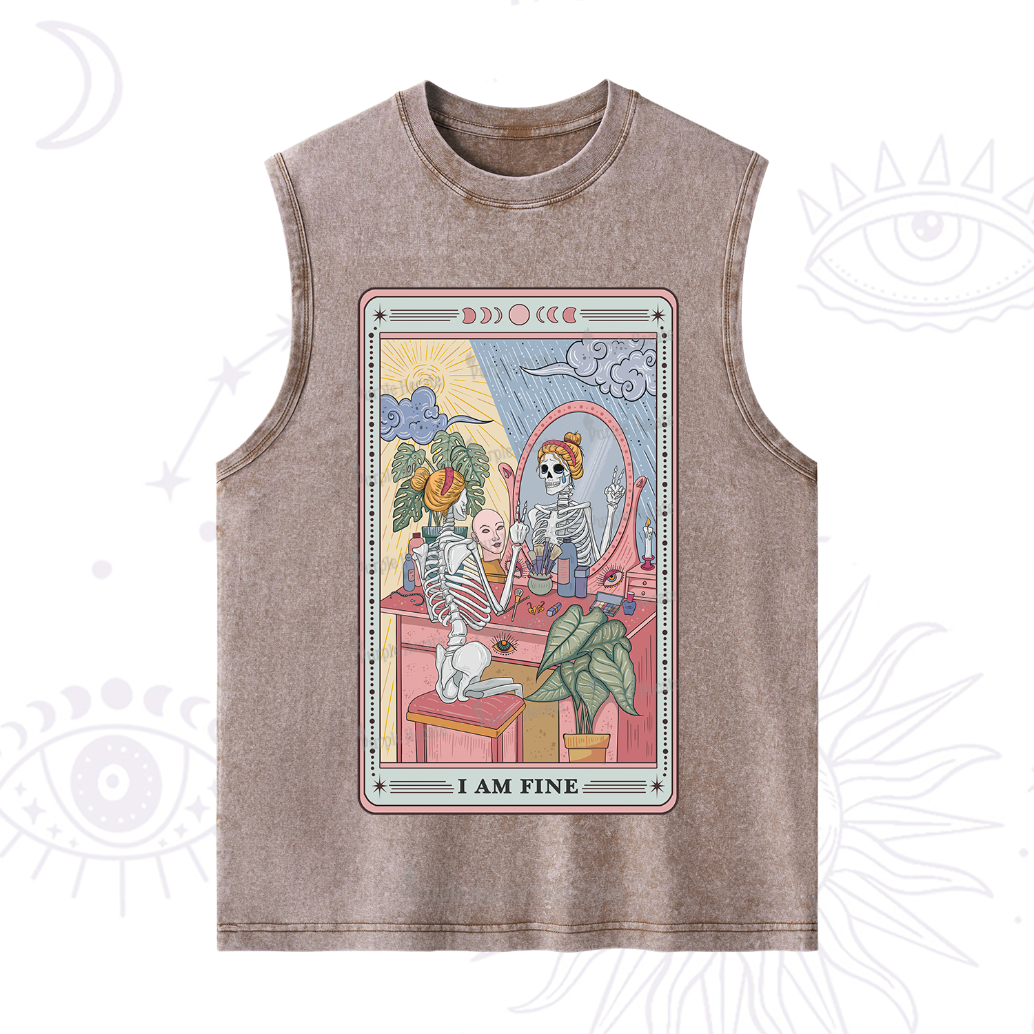 Purplehecate I Am Fine Tarot Card Washed Tank