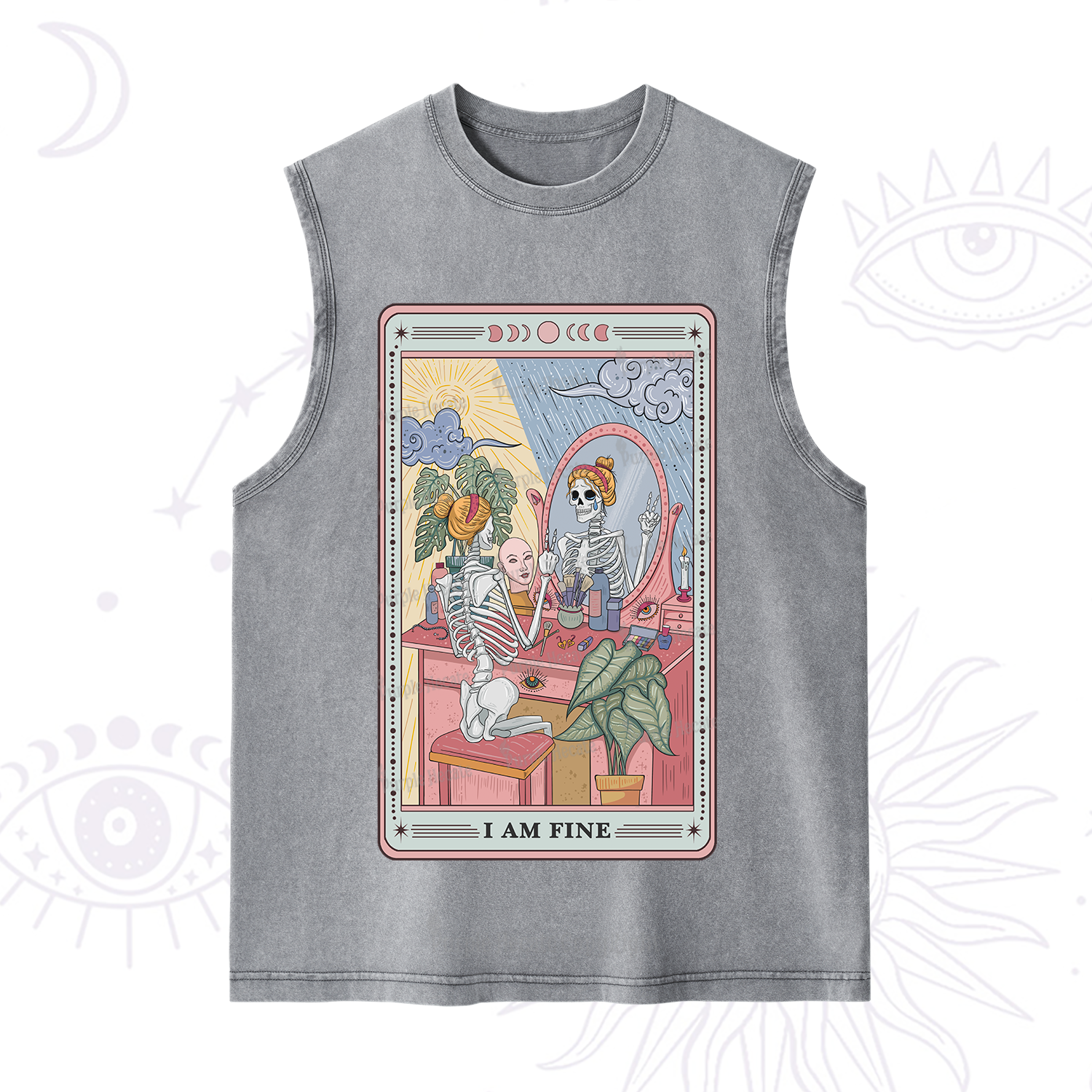 Purplehecate I Am Fine Tarot Card Washed Tank