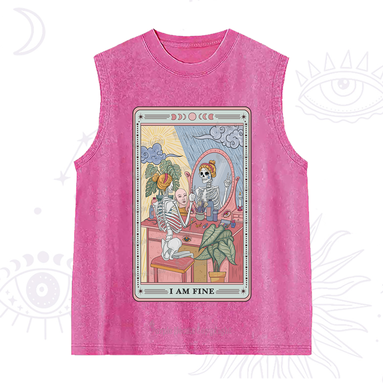 Purplehecate I Am Fine Tarot Card Washed Tank