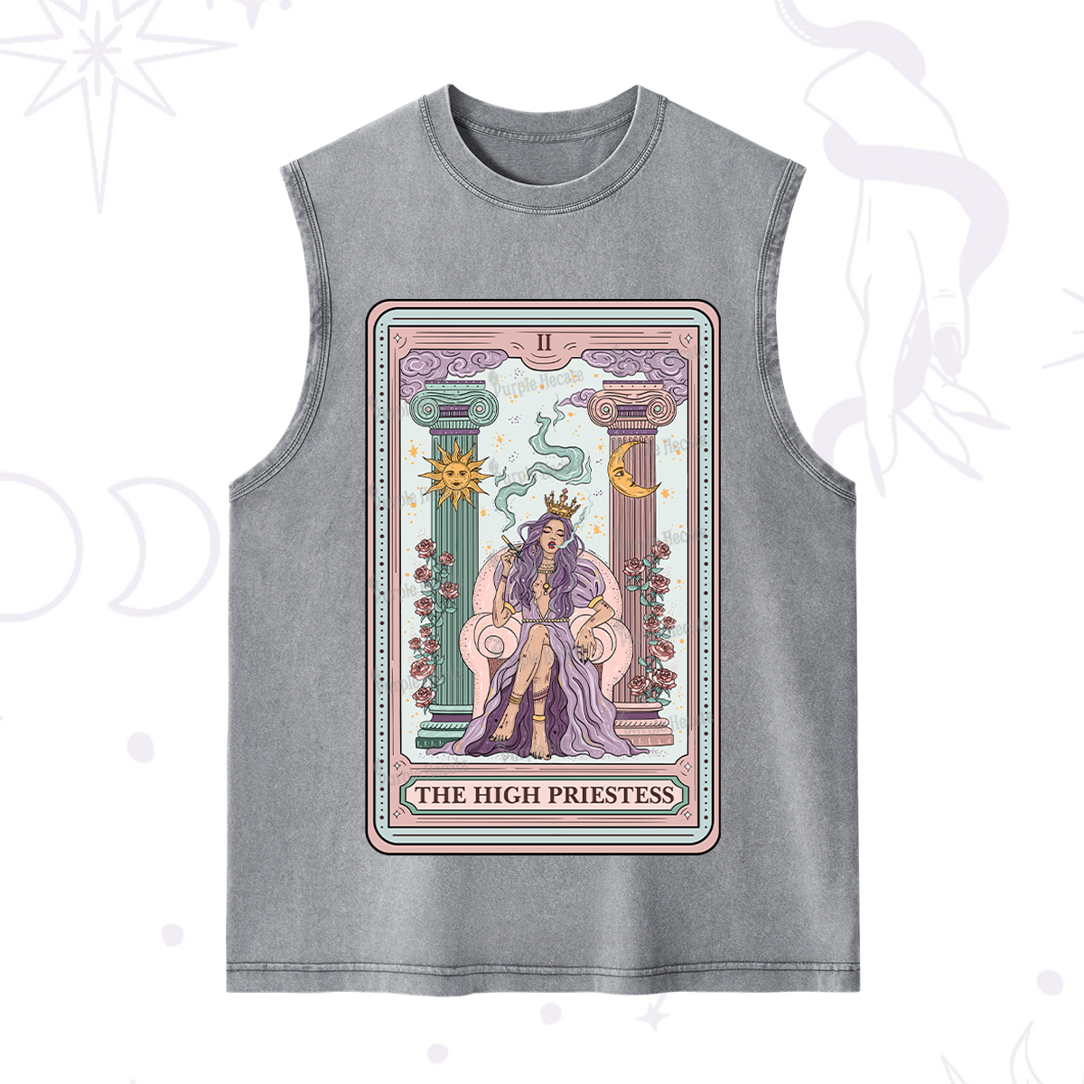 Purplehecate The High Priestess Tarot Card Washed Tank