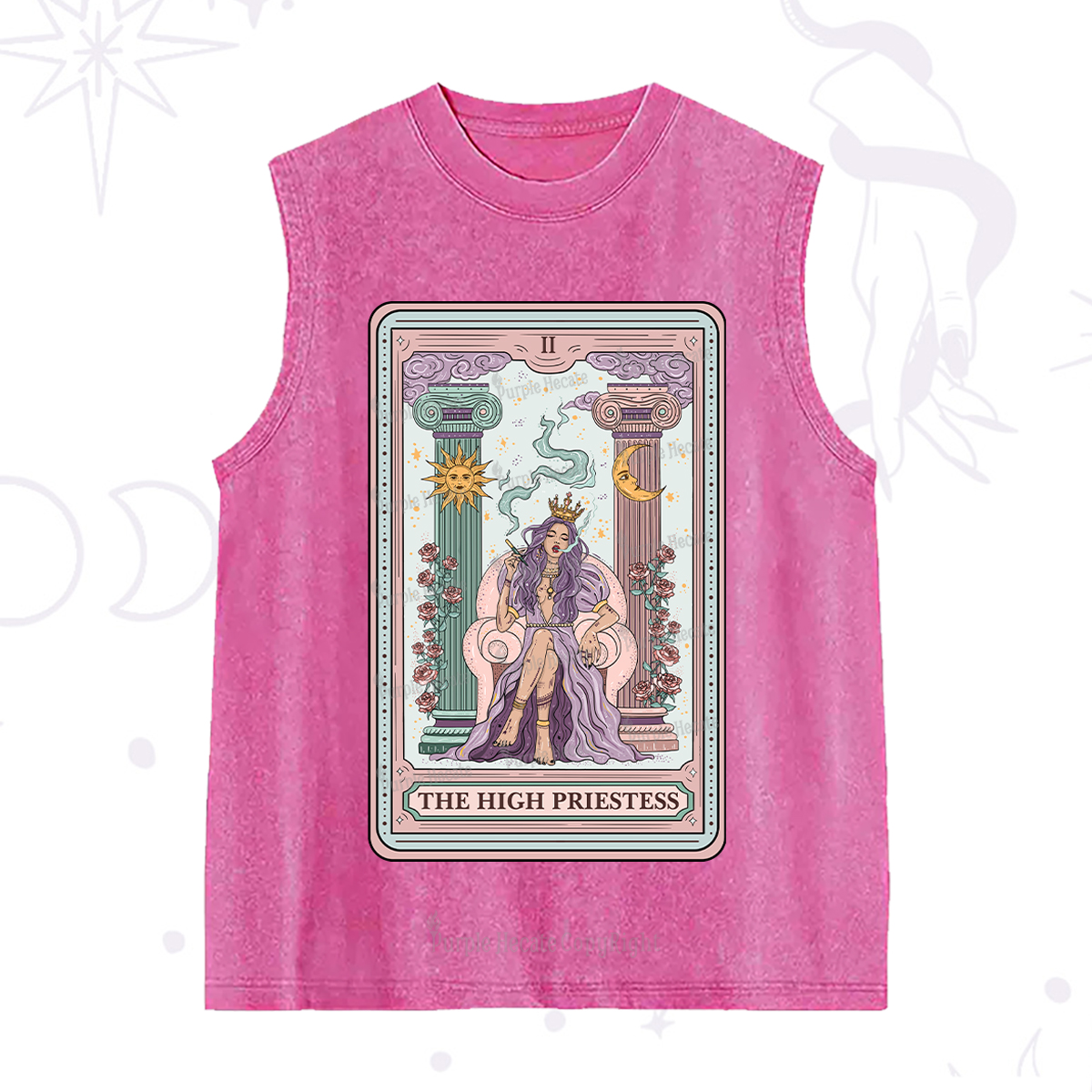 Purplehecate The High Priestess Tarot Card Washed Tank