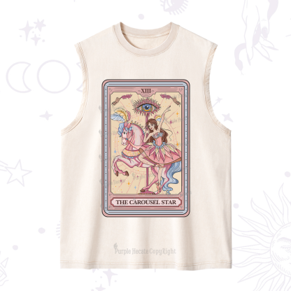 Purplehecate The Carousel Star Tarot Card Washed Tank