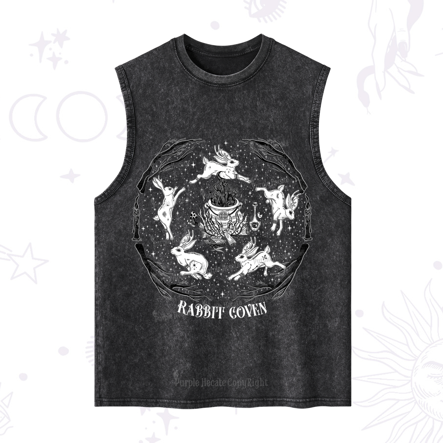 Purplehecate Rabbit Coven Washed Tank